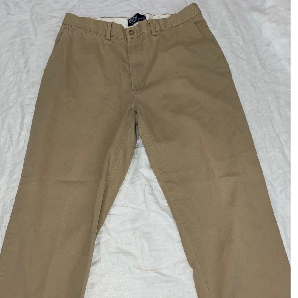 Polo Ralph Lauren Classic Chino Pants Men 36X26 Khaki Straight Leg Cotton Preppy